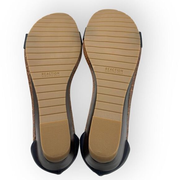 NWT Kenneth Cole Reaction Womens T-Strap Great Gal Wedge Sandals Navy Size 9.5 - Picture 8 of 9